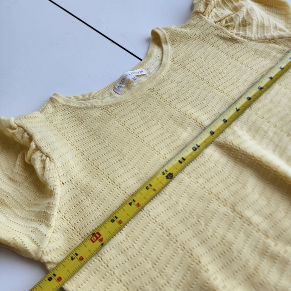 Madison+Hudson Womens Knit Yellow Sweater Puff Sleeve Rayon Petite PM - Picture 10 of 12